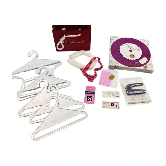 American Girl Shopping Bag Ticket Boarding Pass Hair Band Lot  14 Access… - Picture 1 of 9